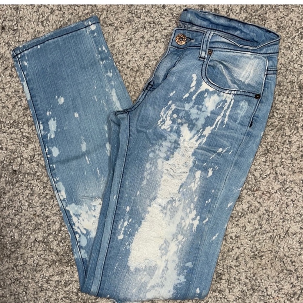 Machine size 11 blue n bleach jeans